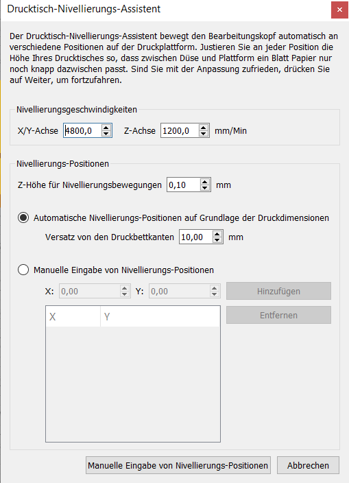 Drucktisch-Nivellierungsassistent S3D